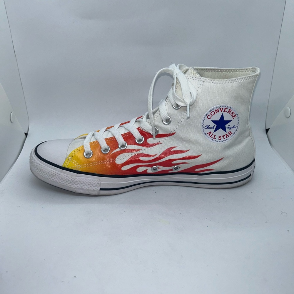 Converse White High-Tops with Black Accents